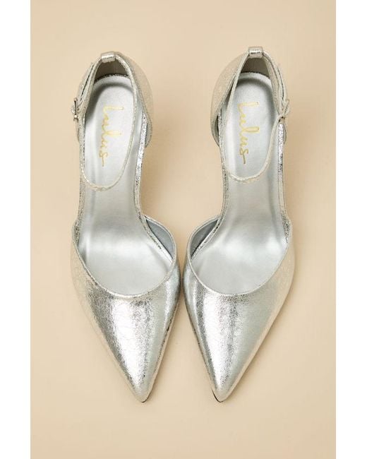 Lulus Natural Acrux Distressed Pointed-Toe Ankle Strap Pumps