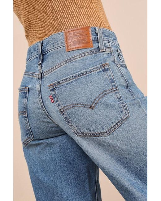 Levi's Blue Baggy Dad Medium Wash Mid-Rise Wide-Leg Jeans