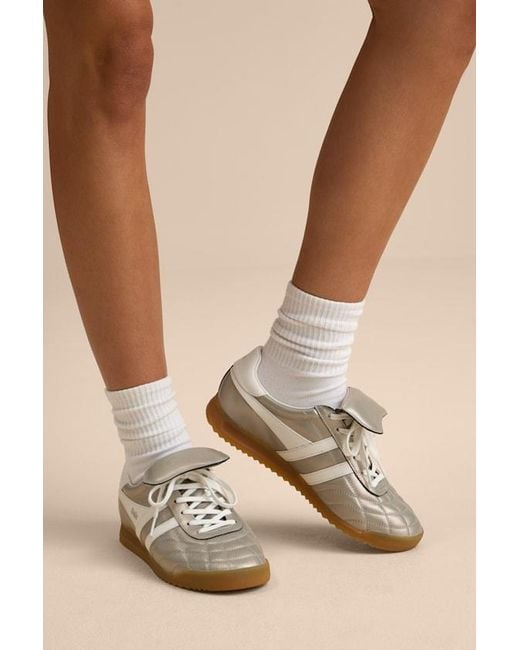Gola Natural Stadium '86 Champagne And Off Quilted Sneakers