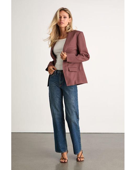Lulus Blue Polished Icon Fitted Blazer