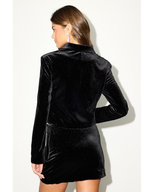 Lulus Black Bettany Velvet Button-Front Collared Jacket