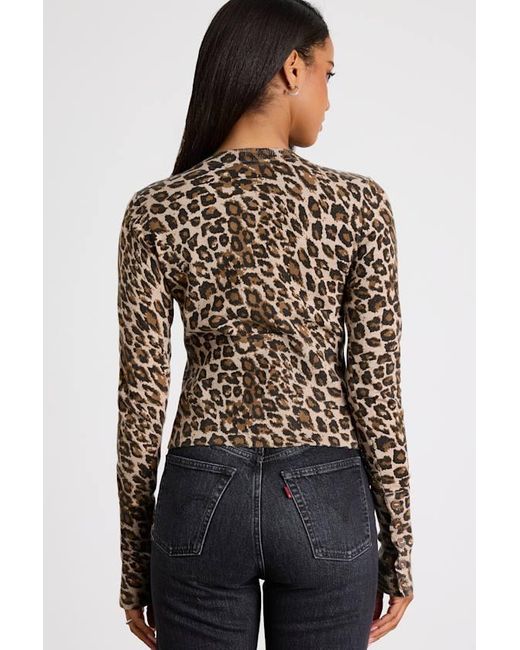 Lulus Brown Alfara Leopard Print Button-Front Cardigan Sweater