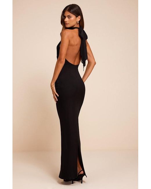 Lulus Natural Frona Mesh Backless Maxi Dress