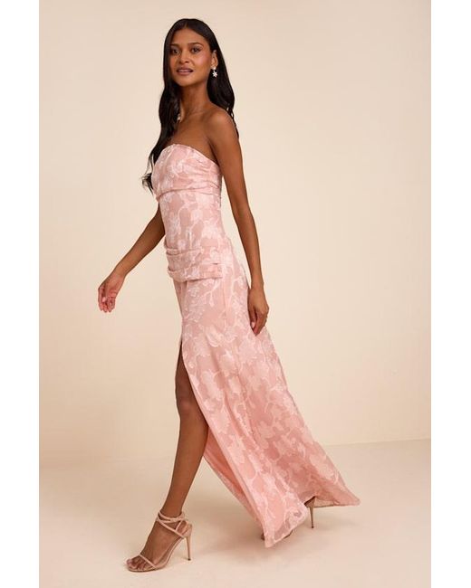 Lulus Pink Joelle Floral Burnout Drop Waist Maxi Dress