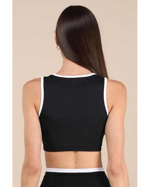 Year Of Ours Black Two Tone And Cutout Sports Bra