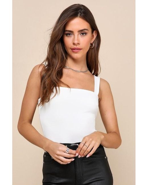Lulus Basics White Symbolize Sleeveless Bodysuit