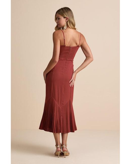Lulus Multicolor Channa Pleated Hem Midi Dress
