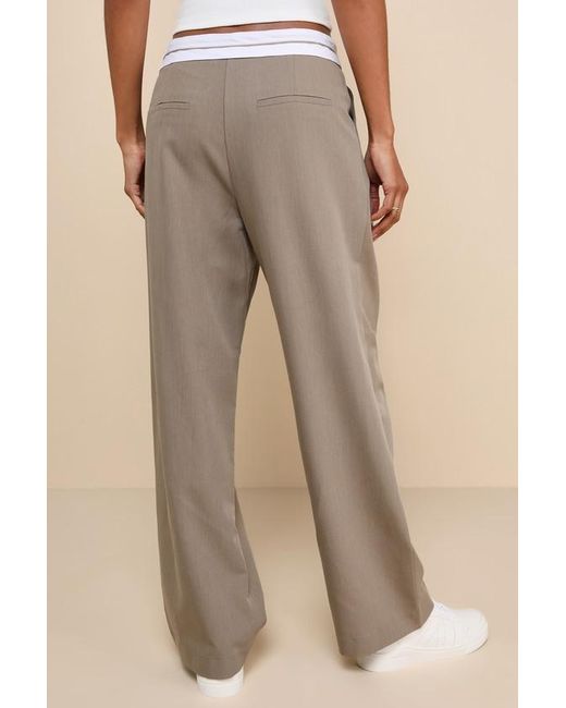 Lulus Natural Refined Mood Taupe And Straight Leg Trouser Pants