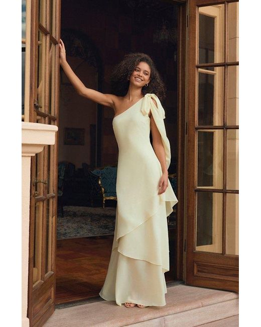 Lulus Camellia One-Shoulder Bow Maxi Dress in Yellow | Lyst Lulus Camellia One-Shoulder Bow Maxi Dress in Yellow | Lyst
