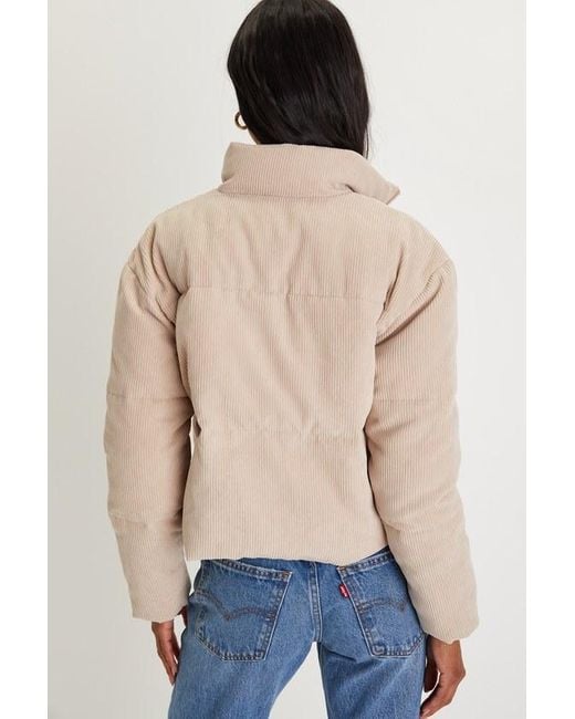 Lulus Blue Cloud Nine Cutie Cropped Corduroy Puffer Jacket