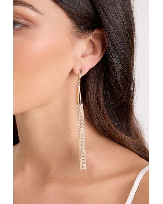 Lulus Black Carmela Fringe Duster Earrings