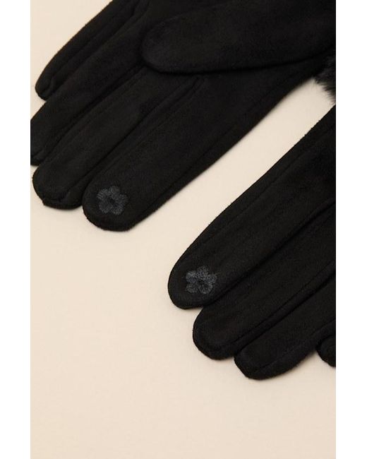 Lulus Black Jancy Faux Fur Gloves