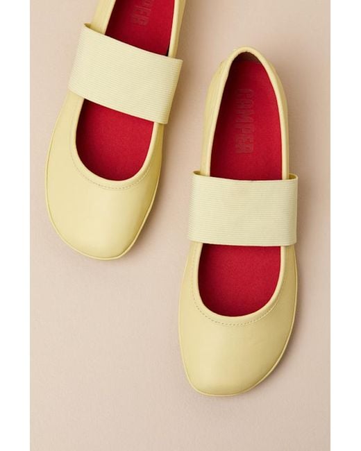 Camper Yellow Right Leather Ballet Flats
