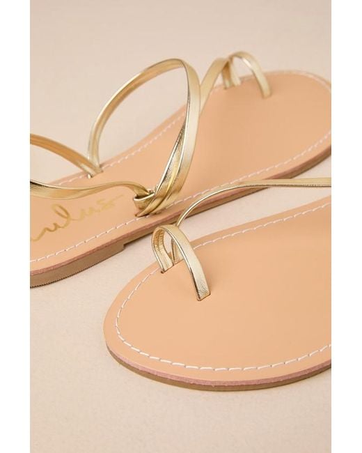 Lulus Natural Shiloe Flat Ankle Strap Sandals
