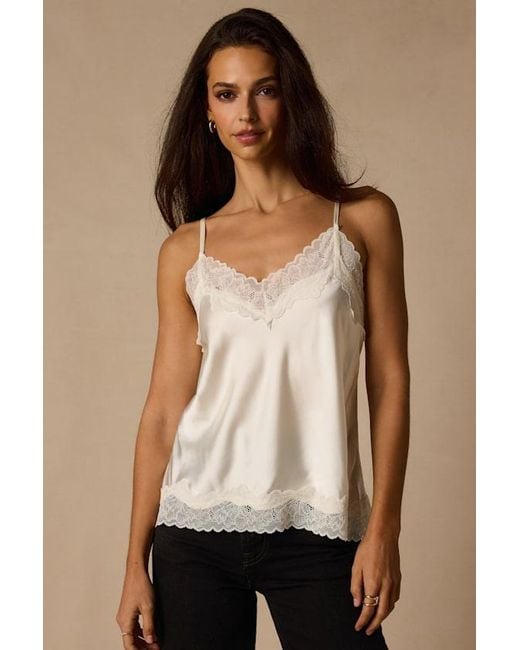 Lulus White Cameron Satin Lace Cami Top