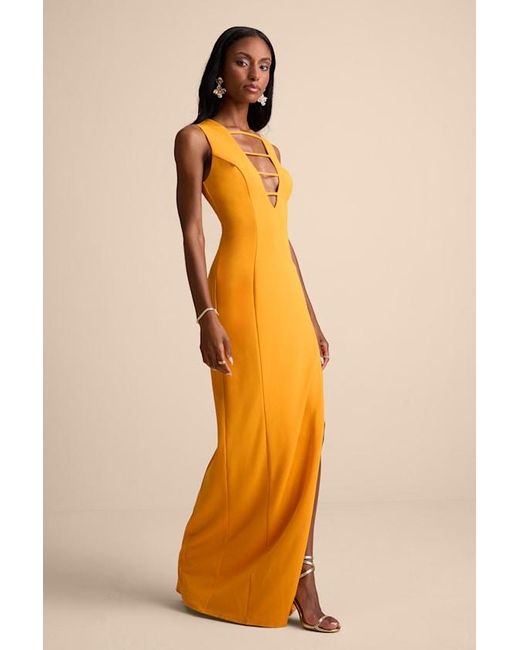 Lulus Orange Sabrina Cutout Sleeveless Maxi Dress