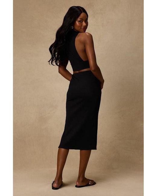 Lulus Black Absolute Edge Sleeveless Two-Piece Bodycon Midi Dress