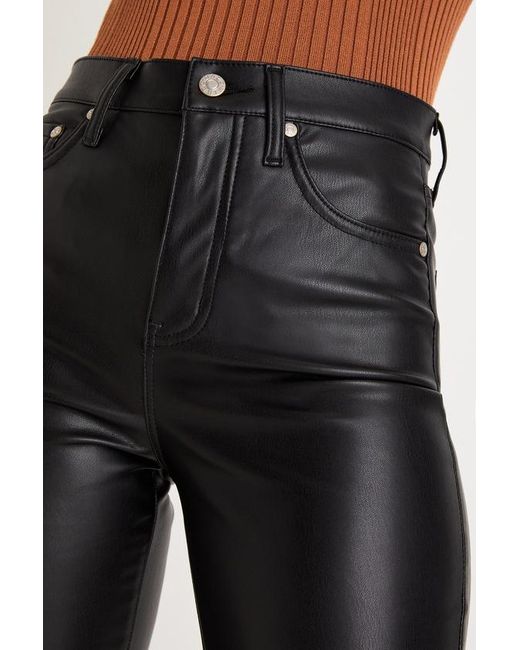Daze Denim Black Sundaze Vegan Leather High-Rise Straight Leg Pants