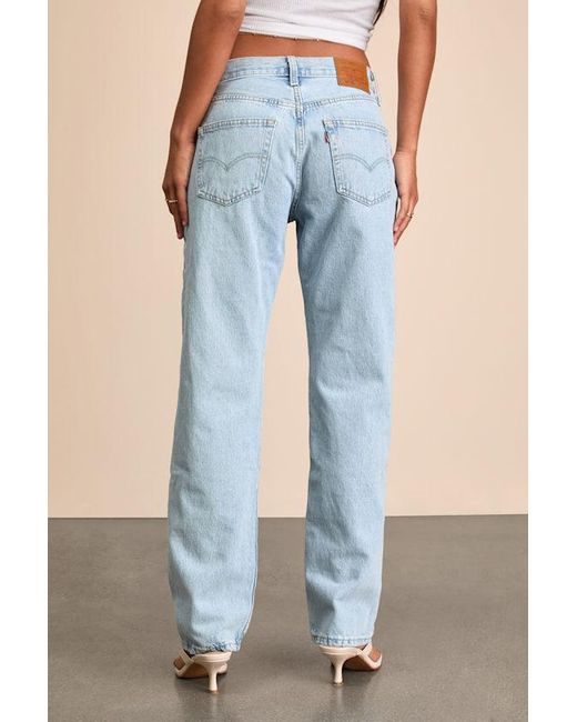 Levi's Blue 501 '90S Light Wash Mid-Rise Straight Leg Jeans