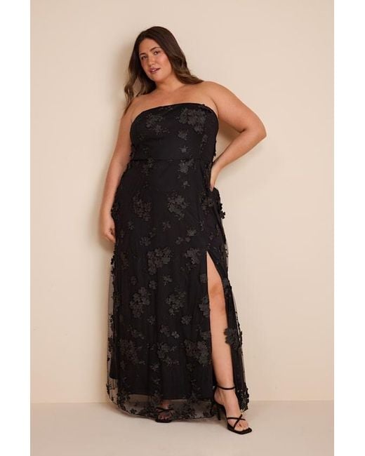 Lulus Black Rare Presence 3D Floral Embroidered Maxi Dress
