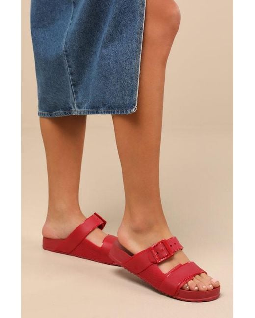 Melissa Red Cozy Connection Jelly Slide Sandals