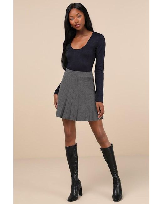 Lulus Black Simple Adoration Pointelle Scoop Neck Long Sleeve Top