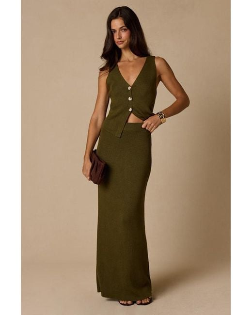 Lulus Natural Wyller Knit Two-Piece Maxi Dress