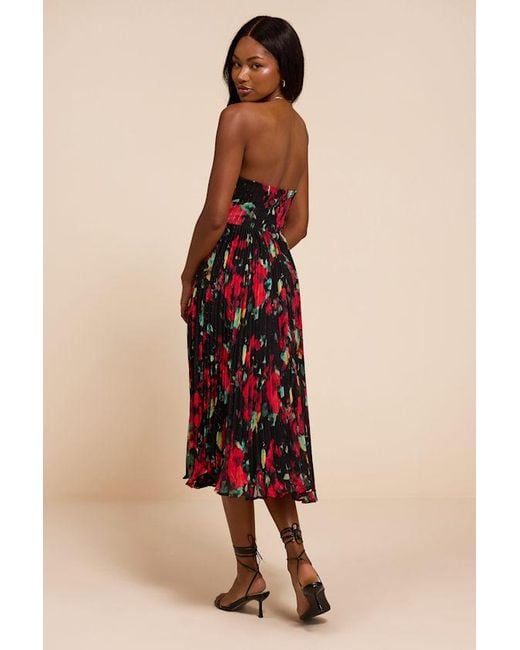 Lulus Black Renna Multi Abstract Strapless Midi Dress