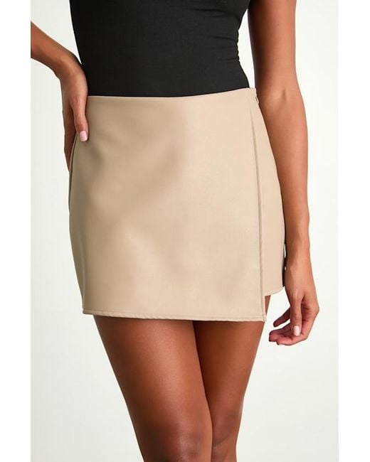 Lulus Black Unforgettable Muse Vegan Leather Skort