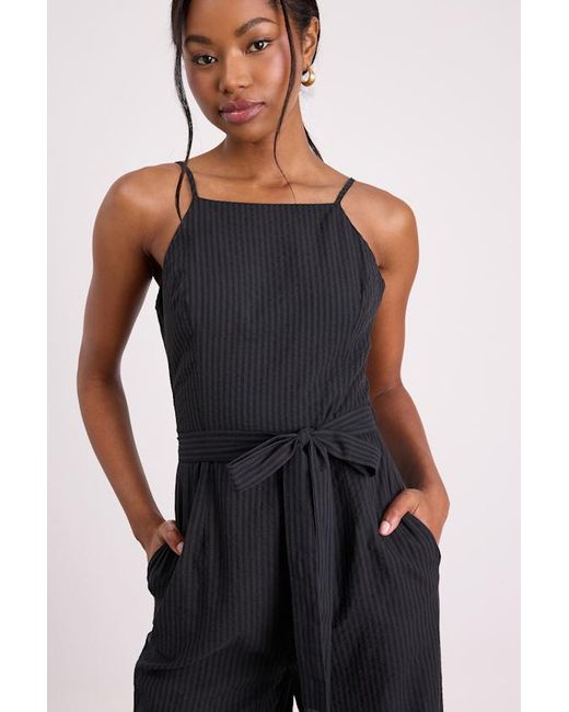 Lulus Blue Messina Striped Wide-Leg Jumpsuit