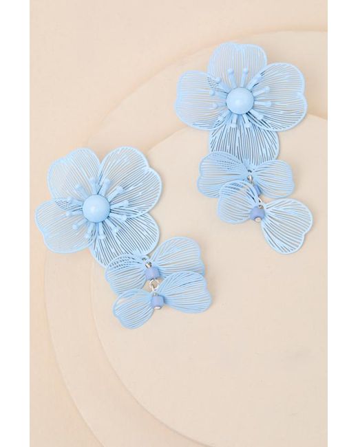 Lulus Brown Elle Floral Drop Earrings