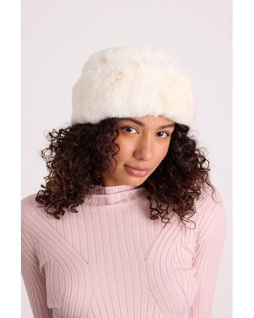 Lulus Natural Omoka Faux Fur Cloche Hat