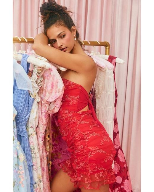 green emerald velvet dress Lulus Bryson Ruffled Embroidered Sequin Maxi Dress In Ivory/Pink  Infinity  Raine