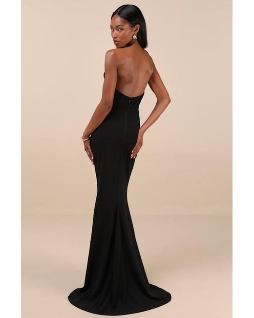 Lulus Black Laney Strapless Corset Maxi Dress