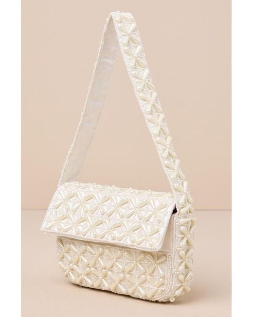 Lulus Natural Luxe Perception Pearl Beaded Mini Shoulder Bag