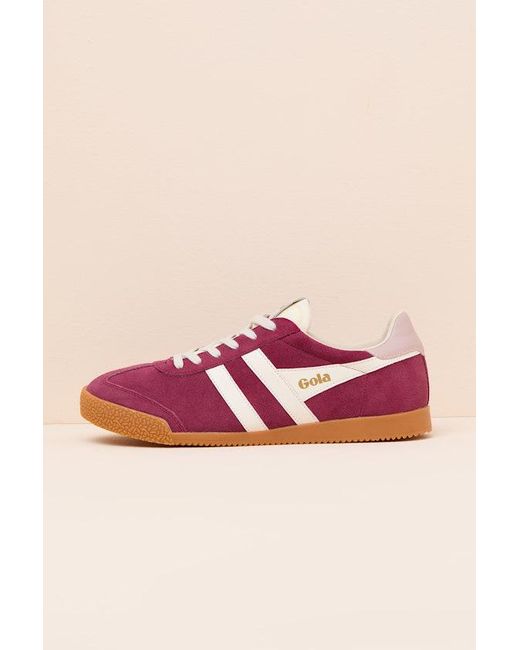 Gola Blue Elan Cerise Color Block Suede Leather Sneakers