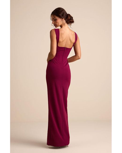 Lulus Red Inspiring Allure Square Neck Column Maxi Dress