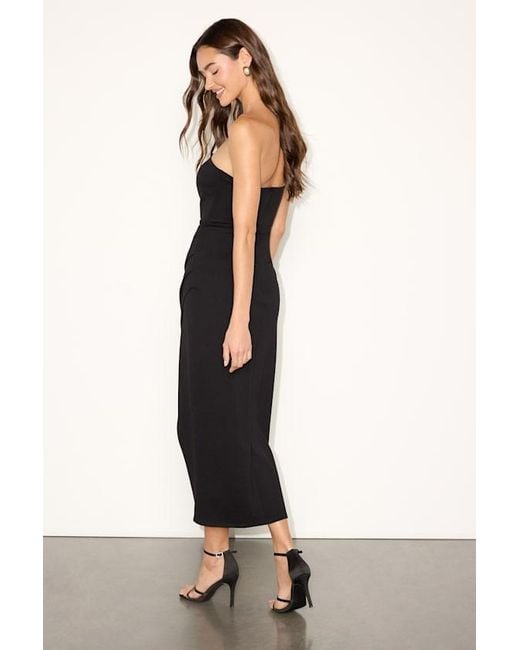 Lulus Black Farah Strapless Tulip Midi Dress