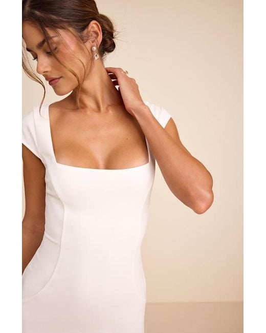 Lulus Natural Alena Cap Sleeve Mermaid Maxi Dress