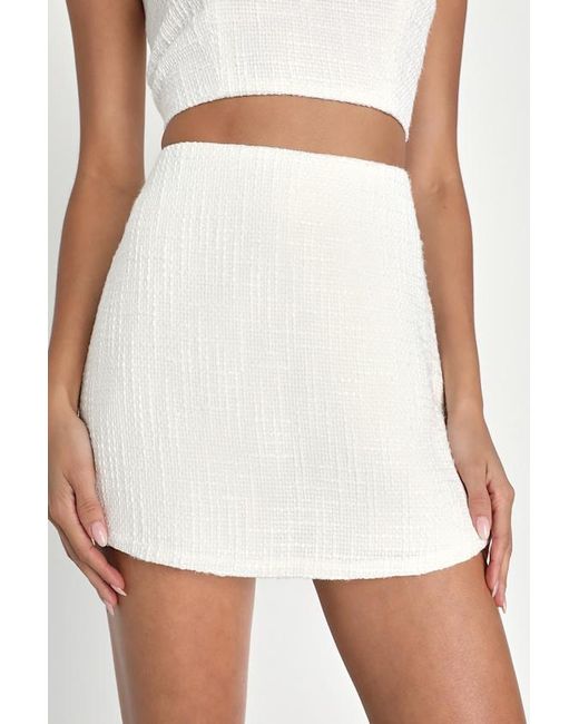 Lulus White Elevated Attitude Tweed Sleeveless Two-Piece Skort Romper