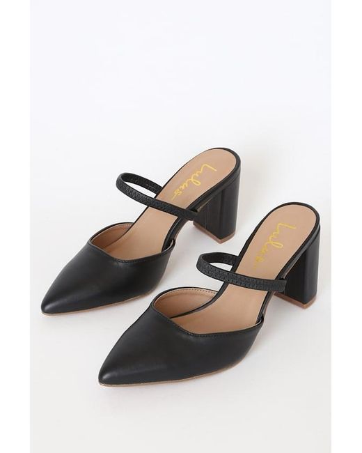 Lulus Black Maryna Pointed-Toe Mules