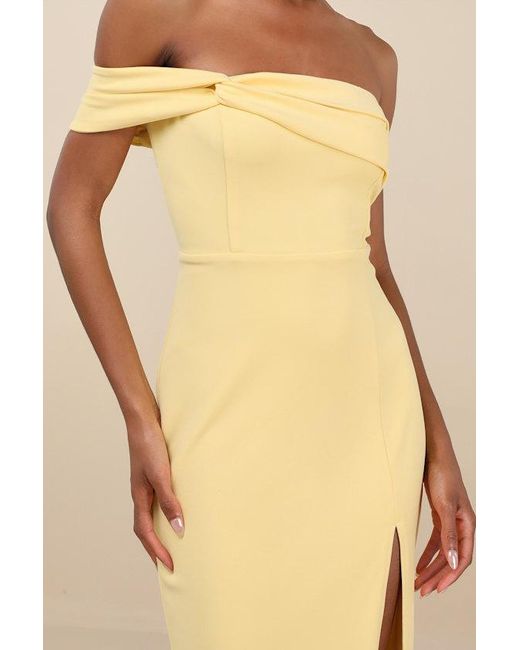 Lulus Natural Twist And Make Up One-Shoulder Bodycon Midi Dress