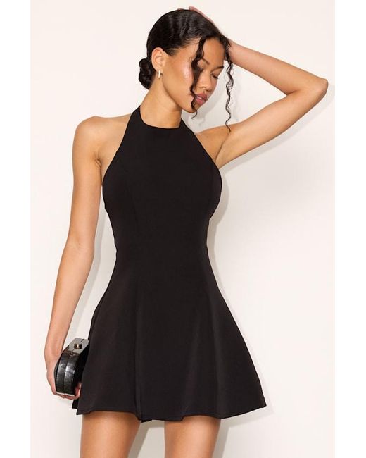 Lulus Black Leda Halter Neck Skater Mini Dress