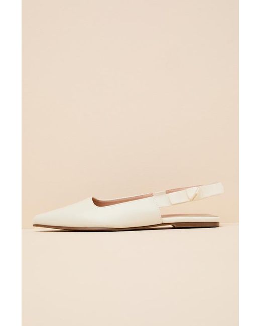 Lulus Natural Brianna Pointed-Toe Slingback Flats