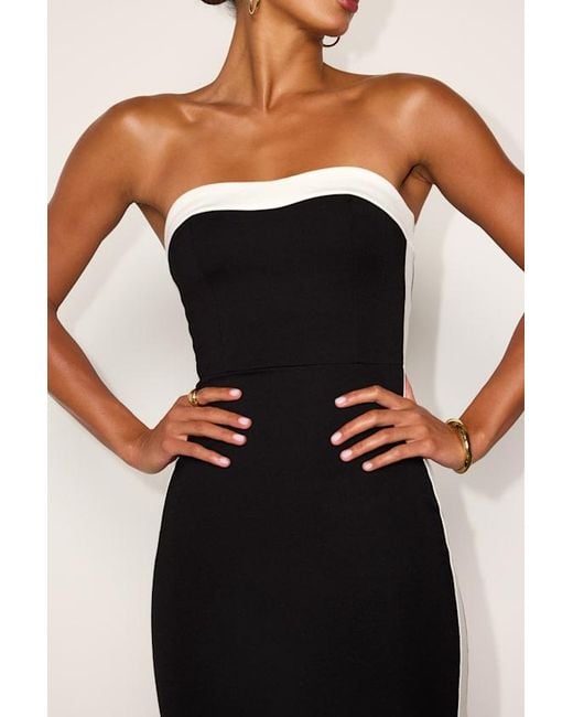 Lulus Natural Impressive Edge Color Block Strapless Midi Dress