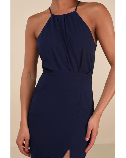 Lulus Dreamy Date Night Sleeveless Midi Dress in Blue | Lyst UK
