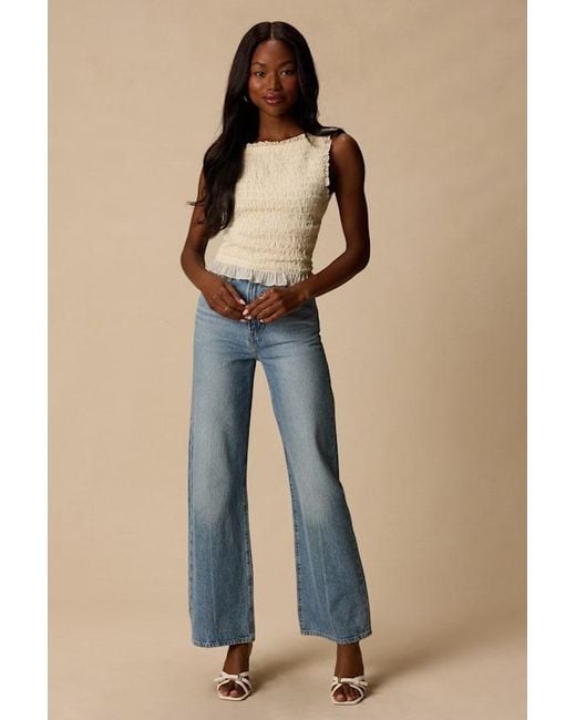 Lulus Blue Kathryn Cropped Tank Top