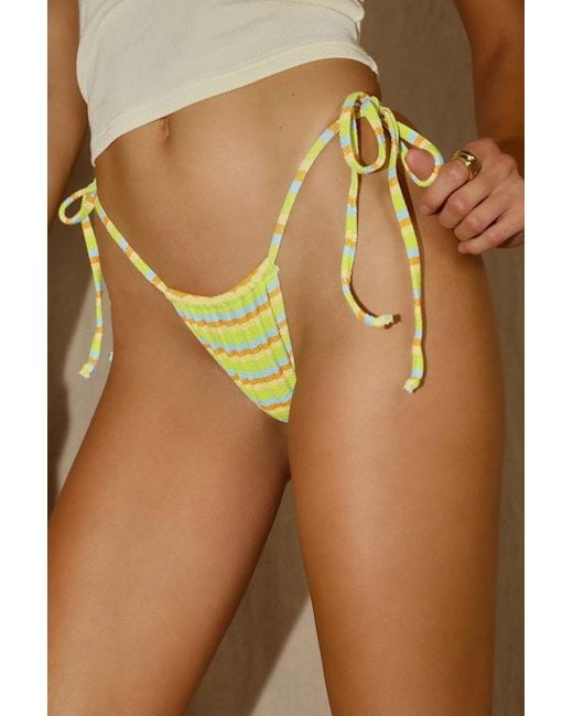 Dippin' Daisy's Brown Mori Striped String Bikini Bottoms