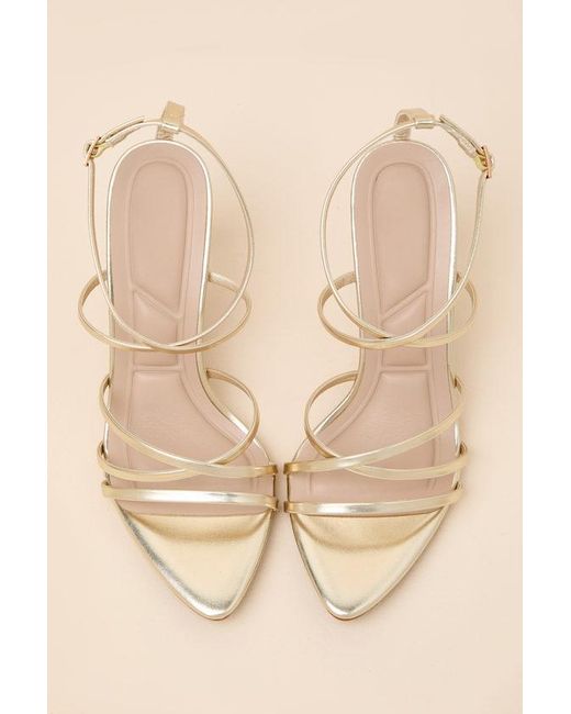 Lulus Jody Metallic Strappy High Heel Sandals