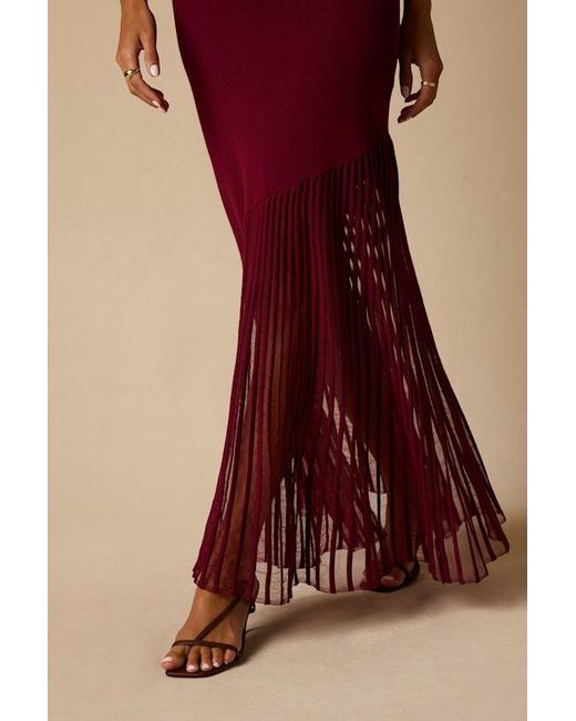 Lulus Red Empression Asymmetrical Pleated Midi Dress